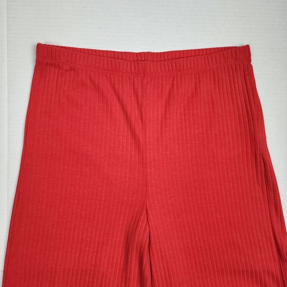 Billabong Easy Waves Pants Ribbed Wide Leg Cropped Red Coral Size L - Picture 14 of 14